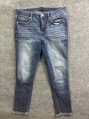 Buckle Black Ankle Skinny Jeans Womens 29 Blue Med Wash Mid Rise Stretch 29x27